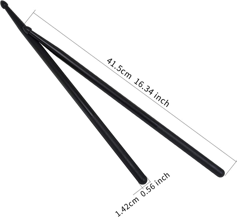 2 pairs of nylon drumsticks with handles (black and black)