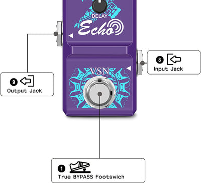 Mini Pedal with Guitar Effects Knobs (Style: Mini Delay)