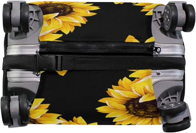 Sunflower Black Suitcase Cover Suitcase Protector 18-32 inches