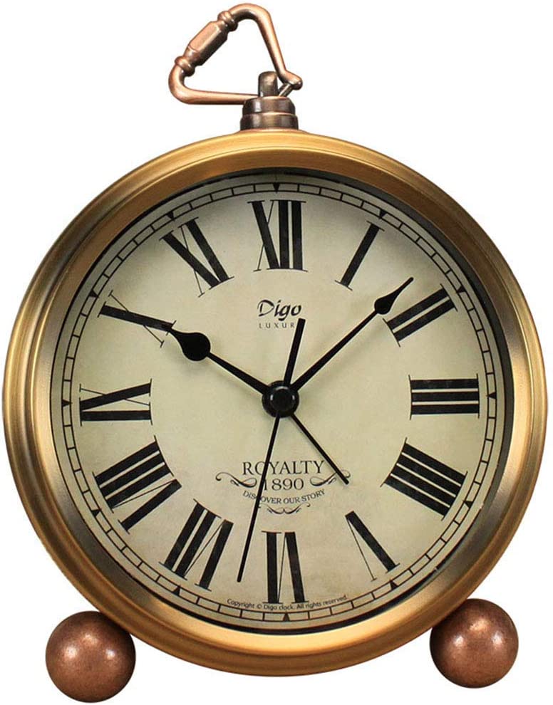 Vintage Retro Mantel Clock Non-Ticking (Roman) Gold