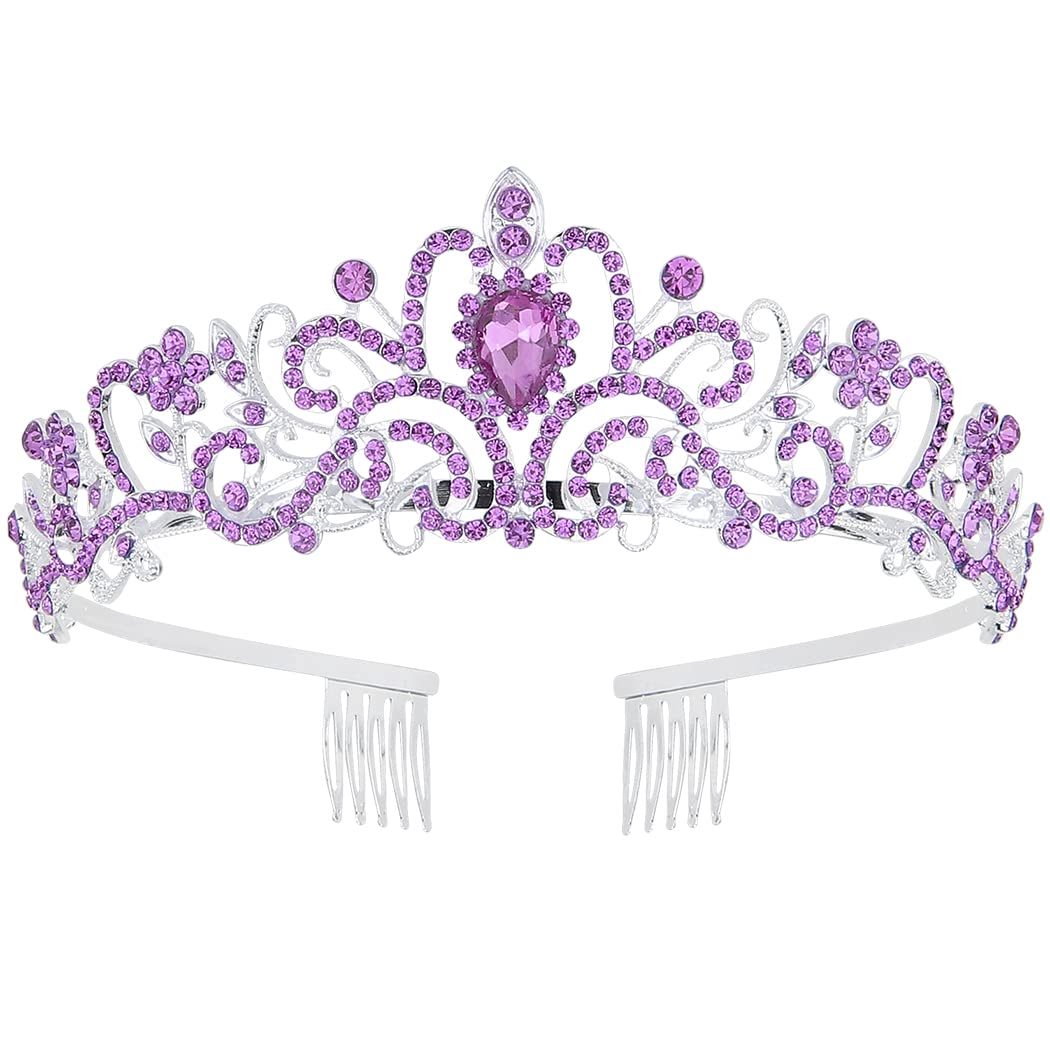 Purple Crystal Tiara, Color: 06-Purple
