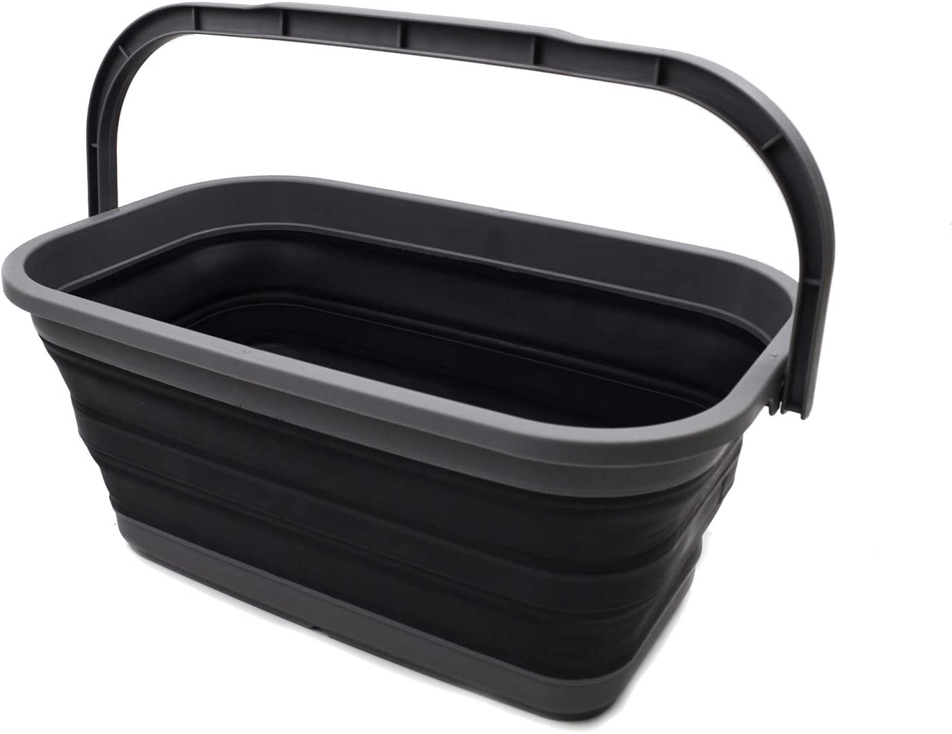 3.06 Gallon Rectangular Collapsible Bucket, Color: (Grey/Black)