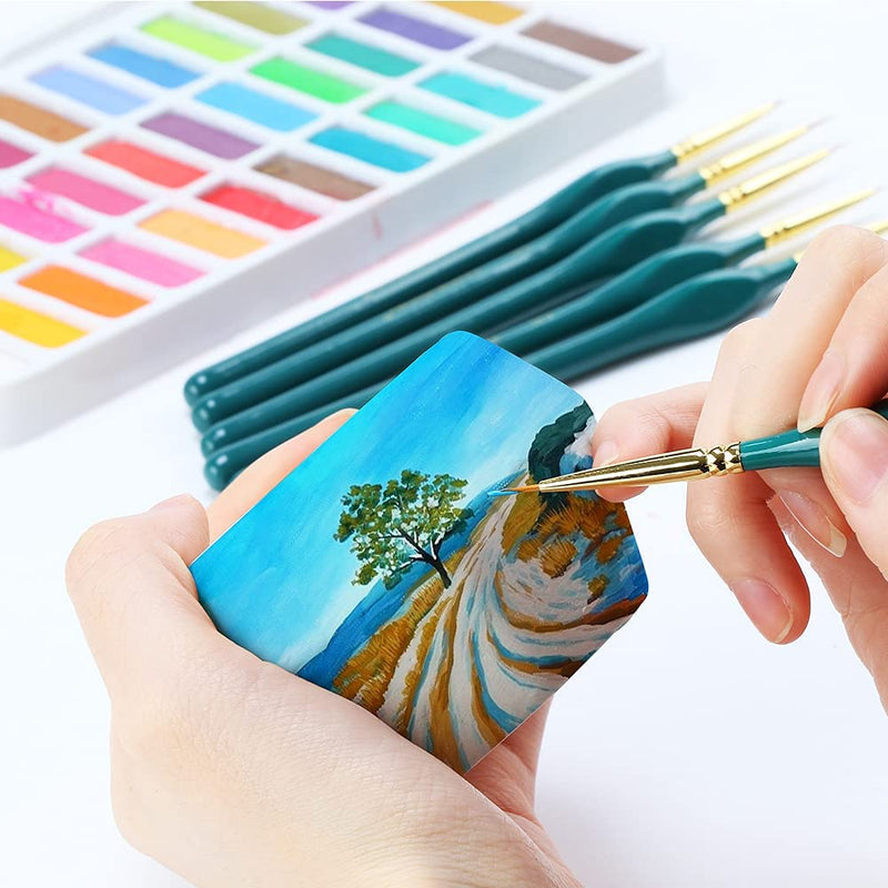 6 Pcs Fine Paint Brush Set for Miniature Crafts and Art Painting