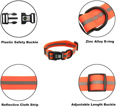 Durable Anti-odor Waterproof Pet Collar, size s, Orange