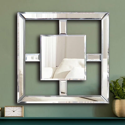 12x12" Square Mirror Wall Decor (Silver Fang)