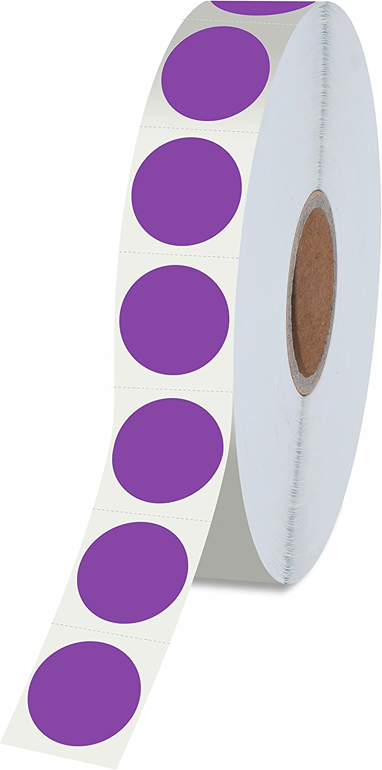 1500 Permanent 1/2" Round Stickers, Purple