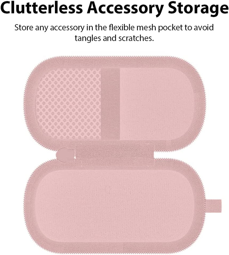 Protective Headphone Case with Mesh Pocket, Pink