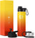 Sports water bottle 22 oz, 3 lids stainless steel, Fire