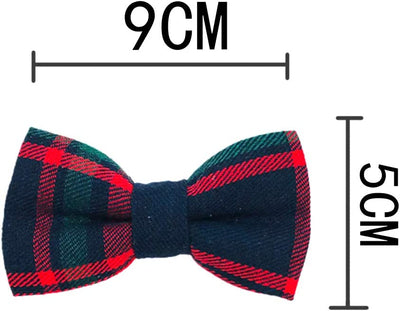 Pet bow accessory, 8-piece, Plaid