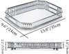 Glass tray, decorative metal, 13.8 x 9.6 x 2.2 inches, Silver