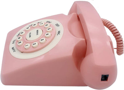 Retro Corded Landline Phone (Pink)