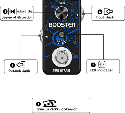 Mini Pedal with Guitar Effects Knobs (Style: Booster)