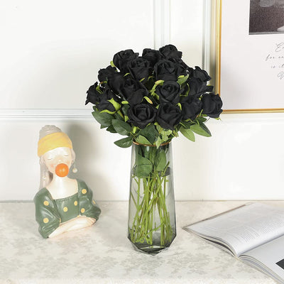 artificial flower bouquet for valentines gift, color: black