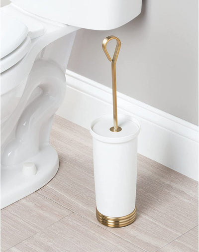 Toilet brush and toilet brush holder made of compact plastic, with steel and non-slip handle