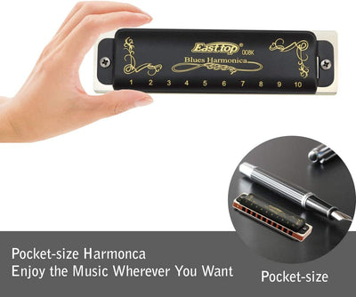 Diatonic Harmonica, 10 Holes, 4.02 x 1.06 x 0.75 inches