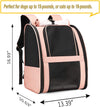 Pet Backpack,Ventilated Design,13"Lx10.63"Wx16.54"H,pink