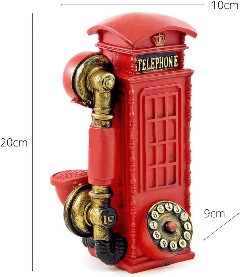 Vintage Red Resin Telephone Booth,decor