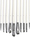 Artistic Paint Brush Set, 10 Sizes White