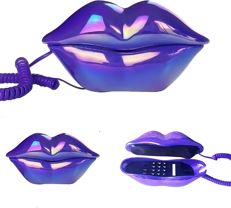 Corded lip landline phone (purple)