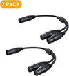 3-pin Y-splitter Cable for Microphone, 2Pcs, Black