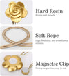 Vintage Resin Flower Magnetic Curtain Tiebacks Golden