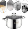 Non-stick stainless steel pot with tempered glass lid