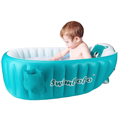 inflatable bathtub for babies, blue