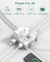 Electrical multi-socket with 8 outlets and USB ports