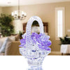 Collectible Glass Flower Basket (Purple)