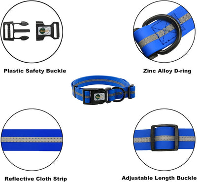 Durable Anti-odor Waterproof Pet Collar, size m, Blue