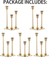 Set of 5 Vintage Tabletop Candle Holders, Gold