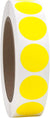 1" Circle Dot Labels, Roll of 1,000 (Neon Yellow)