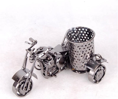 Harley metal motorcycle pencil holder, (black) retro