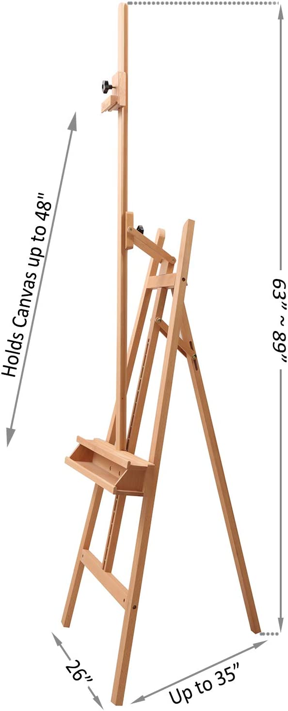 Easel for painters, canvases up to 48", from 16 lbs, (Mahogany)