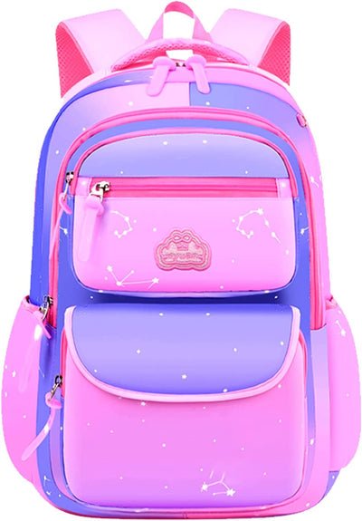 primary school backpack for children, colored (purple)