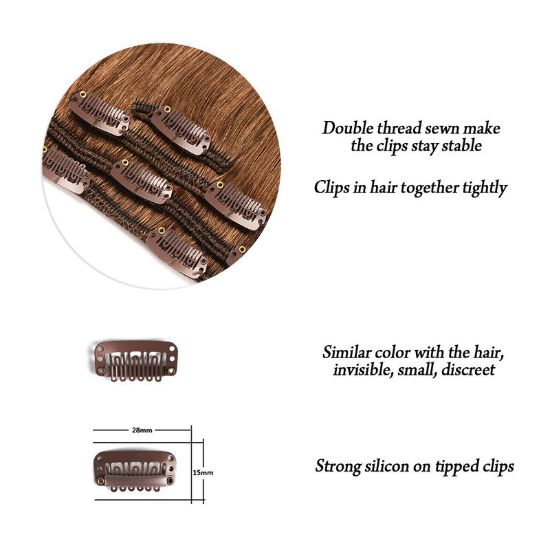 Hair Extensions 12 Inch (Pack of 1), Chestnut Brown #8