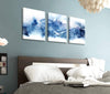 Blue Mountain Abstract Canvas 3 Piece Set