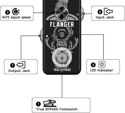 Mini Pedal with Guitar Effects Knobs (Style: Flanger)