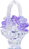 Collectible Glass Flower Basket (Purple)