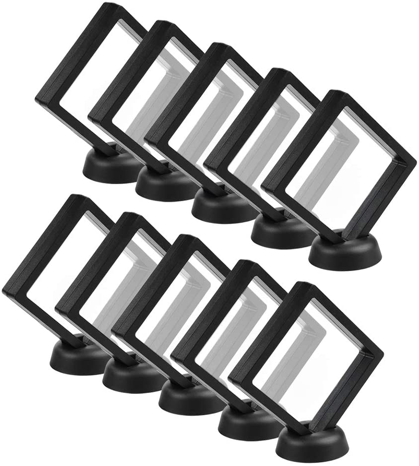 Set of 10 Pcs Black Frame Display Medal 2.75 x 2.75 inch