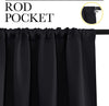 Rod Pocket Thermal Insulated Solid Blackout Curtains (Set of 2.42 '' by 84 '', Black)