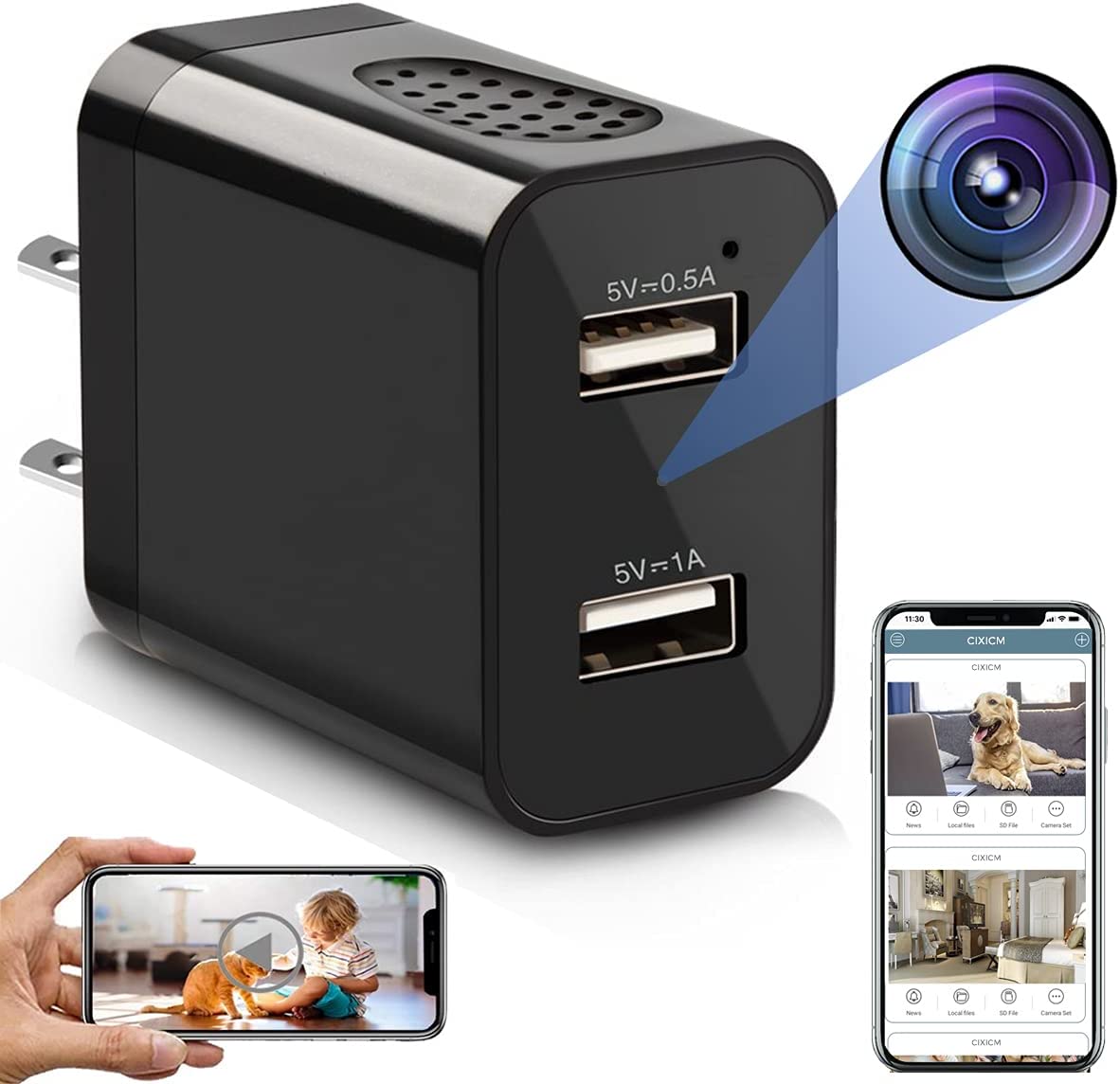 Wireless camera with wifi charger