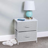 Bedside table with 2 pull-out fabric drawers