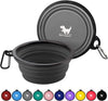 2-Pack portable pet water bowls (grey and black)