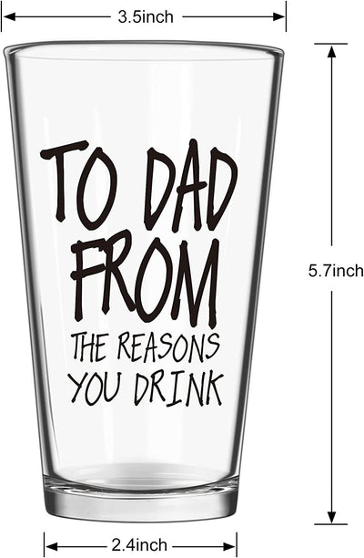 16 OZ Funny Glass Fathers Day