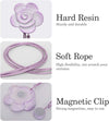 Vintage Resin Flower Magnetic Curtain Tiebacks Purple