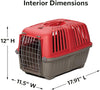 Travel Pet Carrier,17.91L x 11.5W x 12H Inches red color