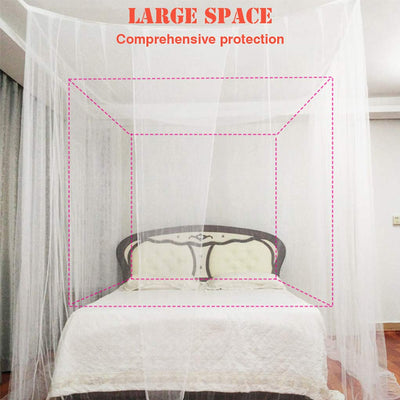 Square Bed Canopy, 4 Doors (74.8" × 82.7" × 94.5") White