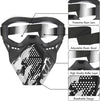 2-Pack Upgraded Tactical Mask with Goggles, (Black and White)