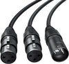 3-pin Y-splitter Cable for Microphone, 2Pcs, Black